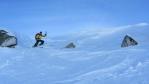 ski hors piste aux Arcs - Départ du couloir de Comborsière