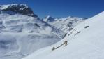 Hors piste à Tignes - les pentes en bas du couloir du 3500