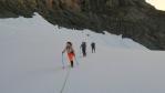 En arrivant sur le glacier