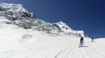 Début de la traversée du glacier des Bossons