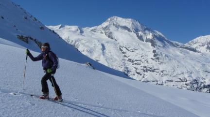 Ski de rando à Sainte Foy Tarentaise - couloir Nord de Pierre Pointe