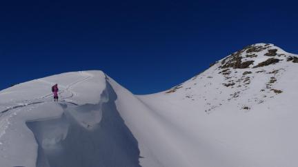 Hors piste La Plagne - montée en ski de rando au Friolin