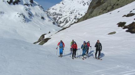 Ski de randonnée en Vanoise montée au refuge du Ruitor