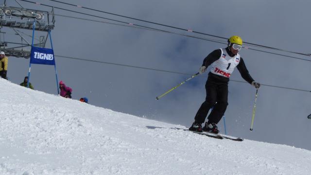 Bernard au départ 40ème championnat de ski UIAGM à Tignes