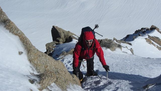 Alpinisme goulotte Chèré au Mont Blanc du Tacul