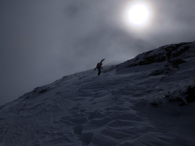 Sur l'arête sommitale