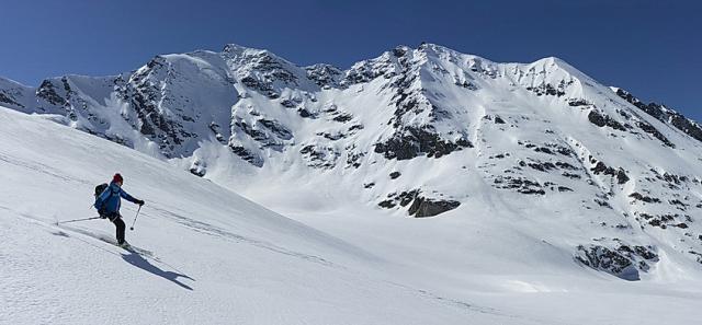 Descente sur le glacier de Glairetta.