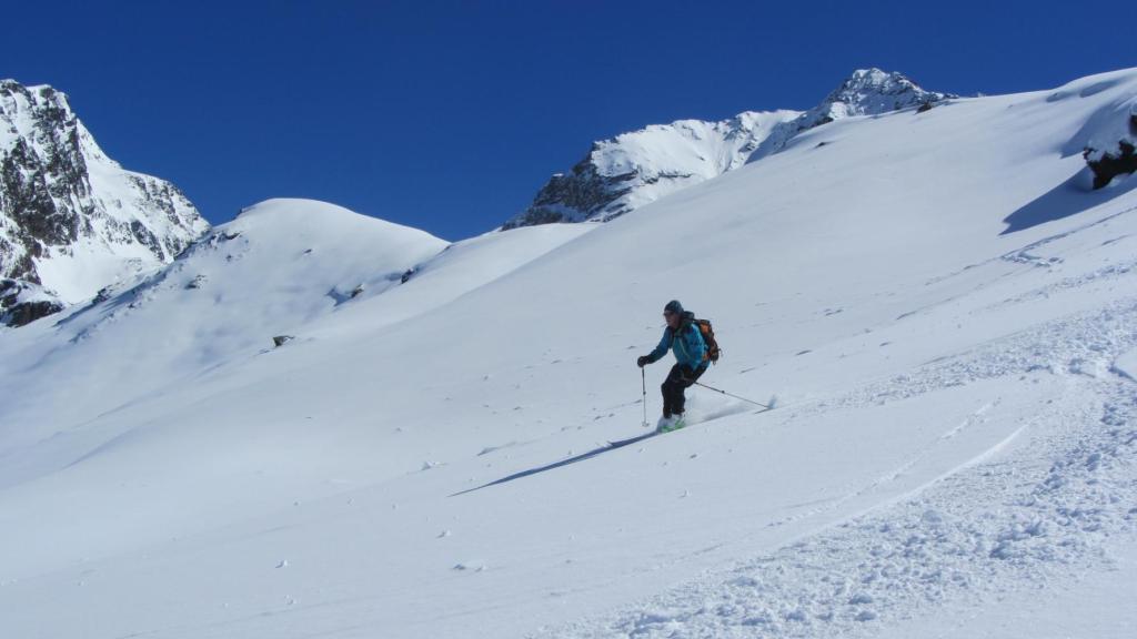 Ski de randonnée en haute Tarentaise. Descente col de Montséti