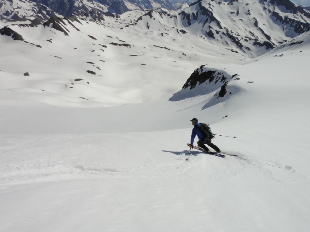 Belle neige à la descente