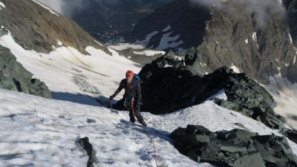 en arrivant sur l'arête