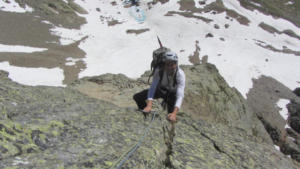 Tête de Bellaval dans la voie Mystère de l'Espadon - Guides des Arcs