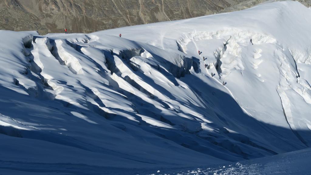 dans les crevasses